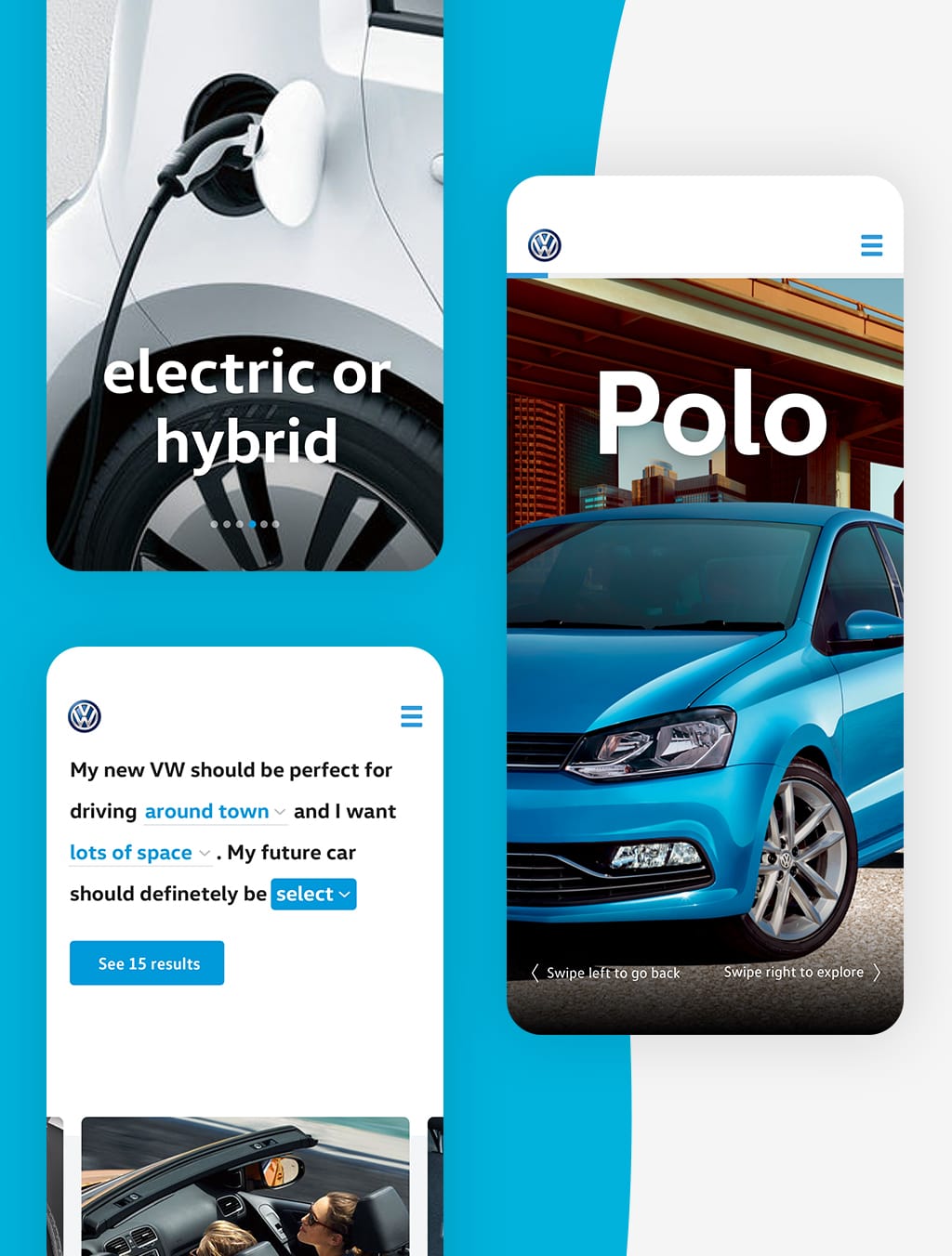 Screenshot of VW Next Generation Web project app